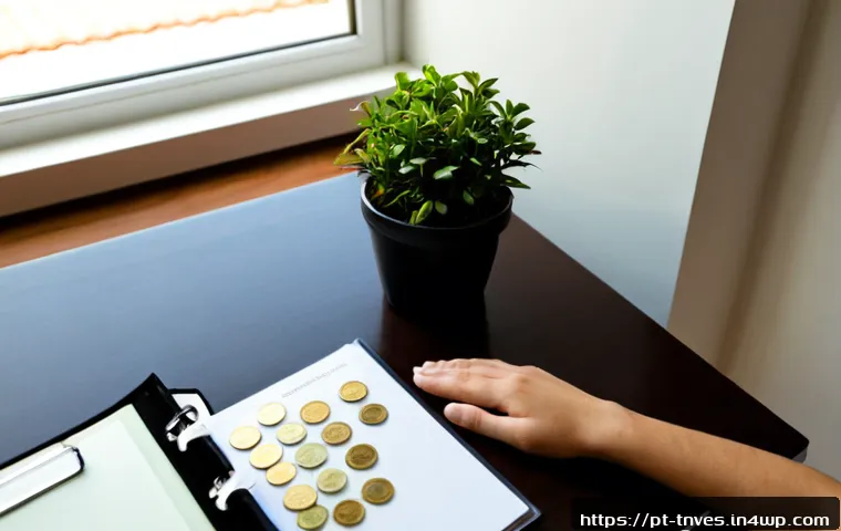 Home 15 초보자를 위한 분산 투자 방법 - Photorealistic overhead view of a beginner investor’s tidy home desk in Portugal, diverse investment...