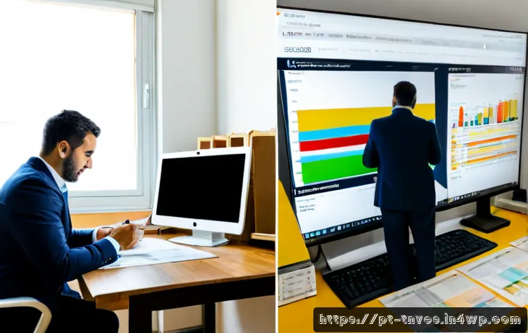 Home 17 일반 투자자와 전문가의 분산 투자 차이 - Photorealistic split-screen comparison: on the left, a Portuguese retail investor at a bright Lisbon...